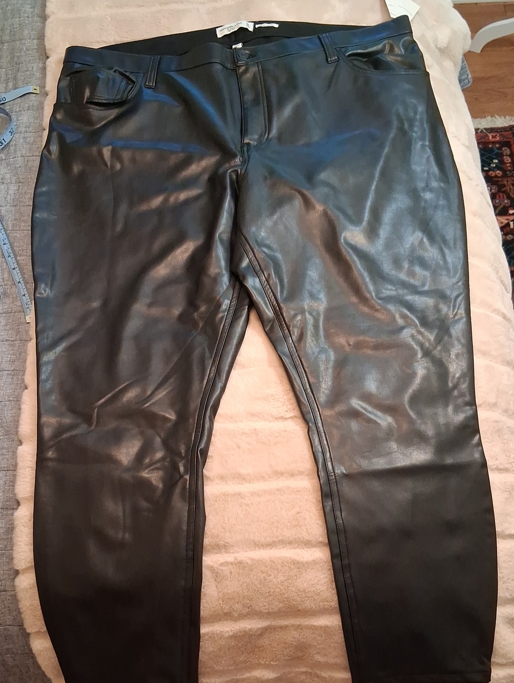 Abercrombie & Fitch Black Faux Leather Skinny Pants